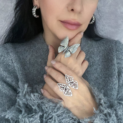 Large Sterling Silver Butterfly Ring