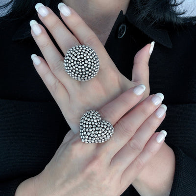Caviar Heart Ring