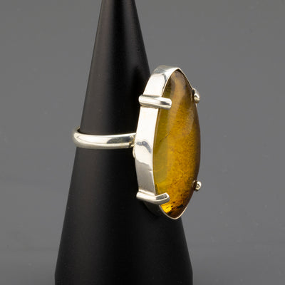 Golden Muse Elongated Amber Ring
