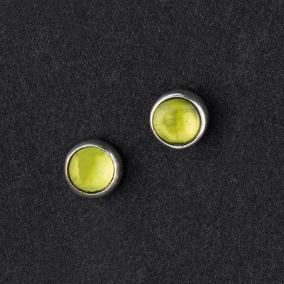 6mm peridot sterling silver stud earrings