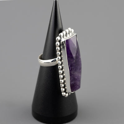 Long Amethyst Statement Ring