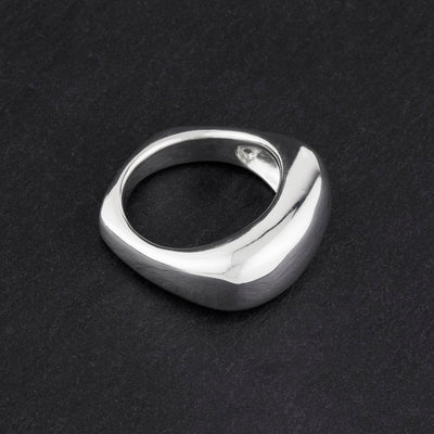 Sterling Silver Rectangle Dome Ring