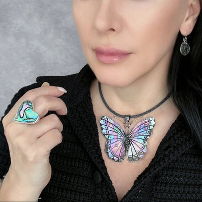 Butterfly Majesty Abalone Pendant