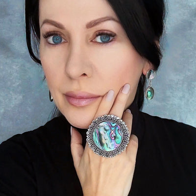 Oversized Abalone Shell Ring