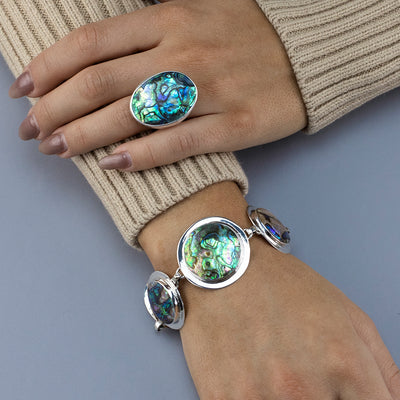 Large Oval Abalone Ring