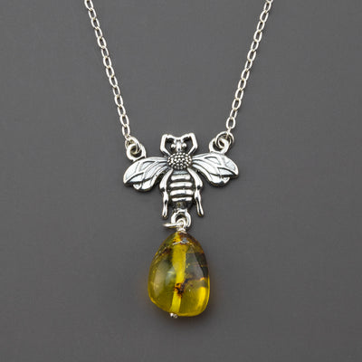 amber bee necklace