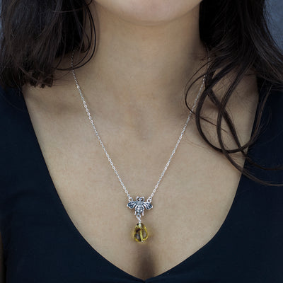 Amber Bee Necklace
