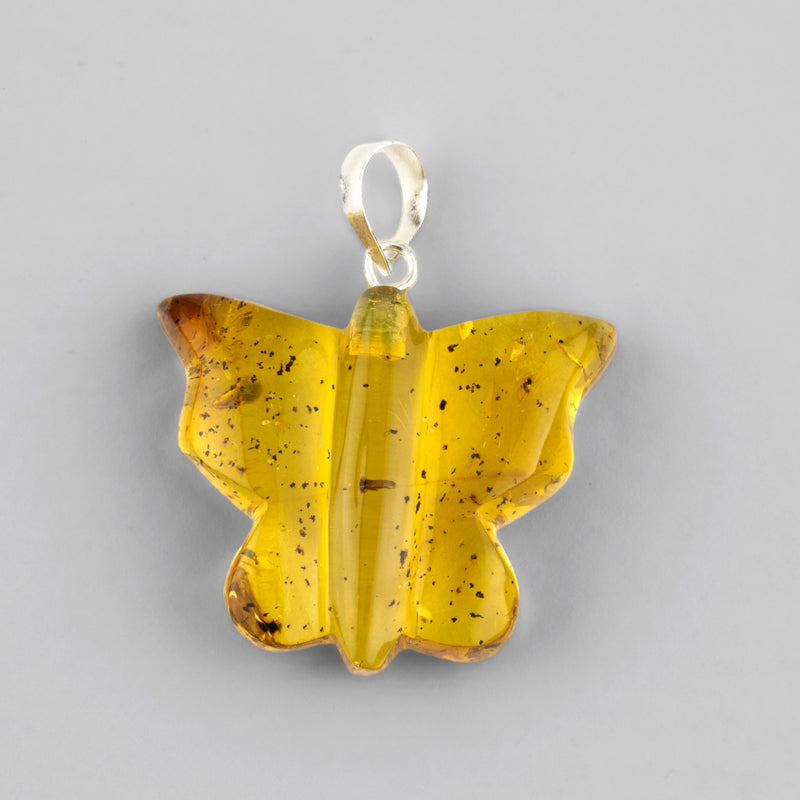 amber butterfly pendant