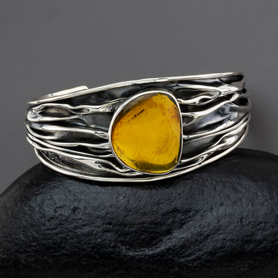 amber tide Mexican silver cuff bracelet