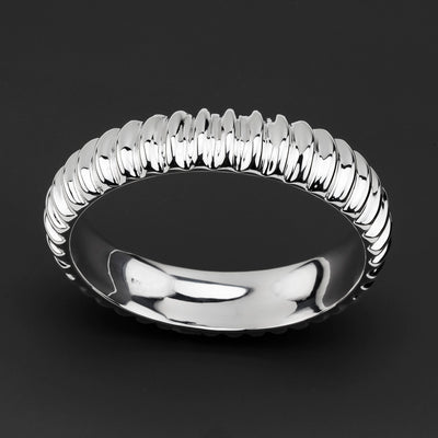 Ripple Effect Chunky Silver Bangle