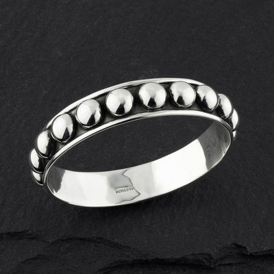 beaded Mexican sterling silver bangle