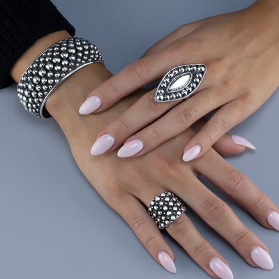 Desert Eye Large Taxco Silver Ring