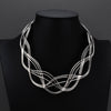 big Taxco silver braided statement choker necklace