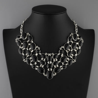 blackout onyx statement necklace
