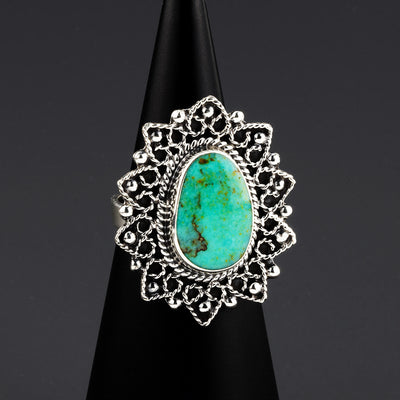bohemian radiance turquoise silver ring