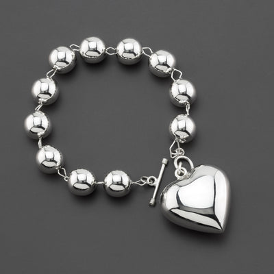bold love Mexican silver heart bracelet