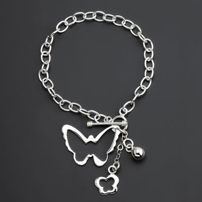 butterfly sterling silver charm bracelet