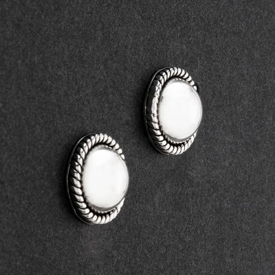 Silver Snaps Button Stud Earrings