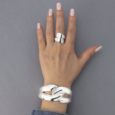Silver Sway Open Front Ring