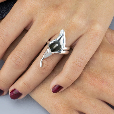 Calla Lily Mexican Silver Ring