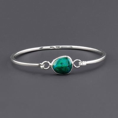 chrysocolla clasp bangle bracelet