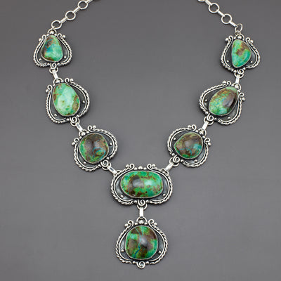 Jungle Noir Chrysocolla Necklace & Ring Set