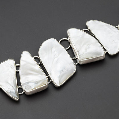 chunky mother of pearl bracelet