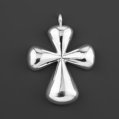 chunky plain sterling silver cross pendant