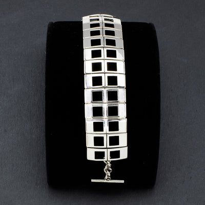 chunky sterling silver square bracelet