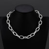 chunky textured sterling silver oval link chain necklace