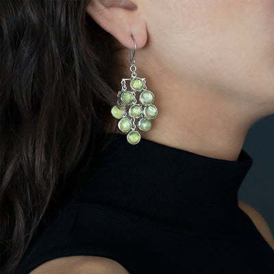 Green Citrine Chandelier Earrings