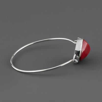 Red Coral Bangle Bracelet