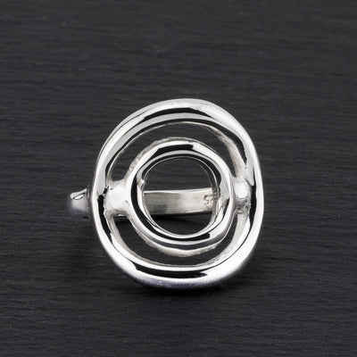 cosmic circle chunky silver ring
