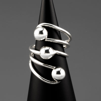 cosmic flow sterling silver ring