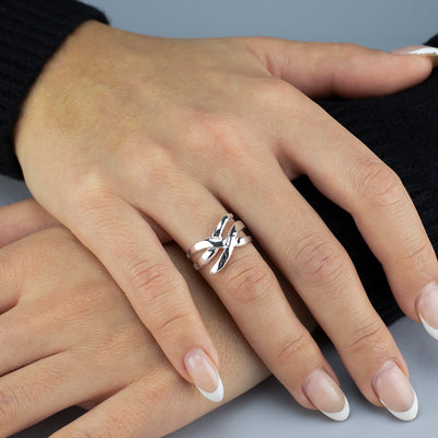Sterling Silver Criss Cross Ring
