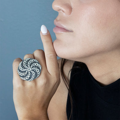 Enigma Sterling Silver Statement Ring