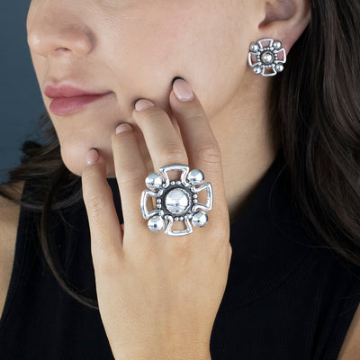 Crossroads of Elegance Sterling Silver Ring