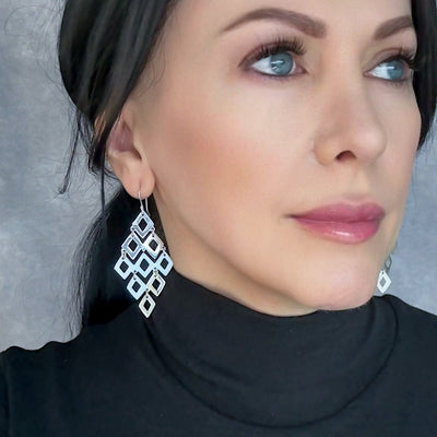 Disco Diamonds Sterling Silver Earrings