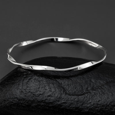 eternal twist sterling silver bangle