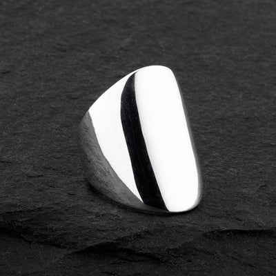 extra wide solid sterling silver ring