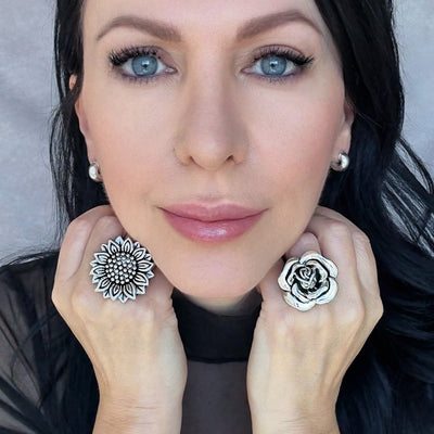 Wild Rose Chunky Silver Ring