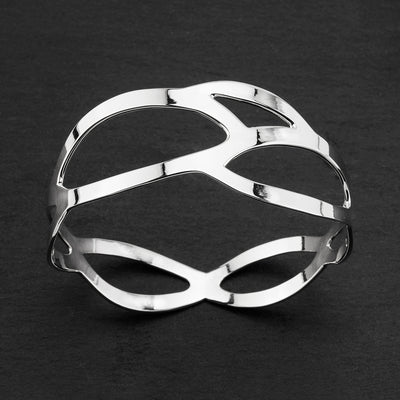 flowing elegance sterling silver bangle bracelet