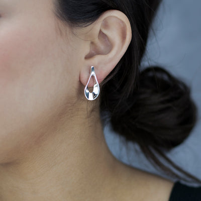 Liquid Curve Sterling Silver Stud Earrings