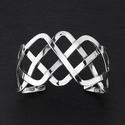 goddess braid sterling silver cuff bracelet