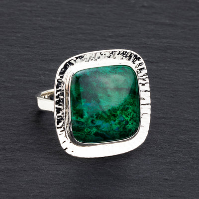 green aura chrysocolla ring