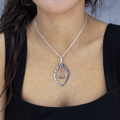 Ripple Drop Sterling Silver Pendant