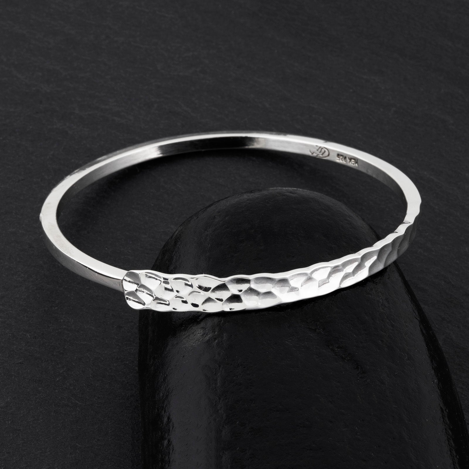 hammered silver wrap bangle