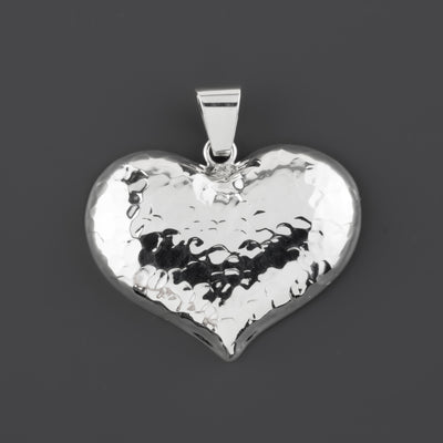 hammered sterling silver heart pendant
