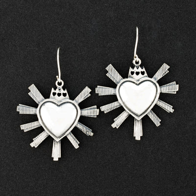 Corazon Ardiente Mexican Silver Earrings