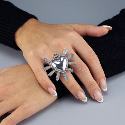 Corazon Ardiente Mexican Silver Ring